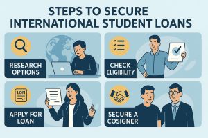 Steps to secure international student loans.